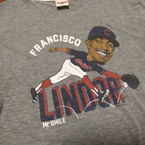 Francisco Lindor Cleveland Indians Baseball Tshirt Caricature Men's Medium